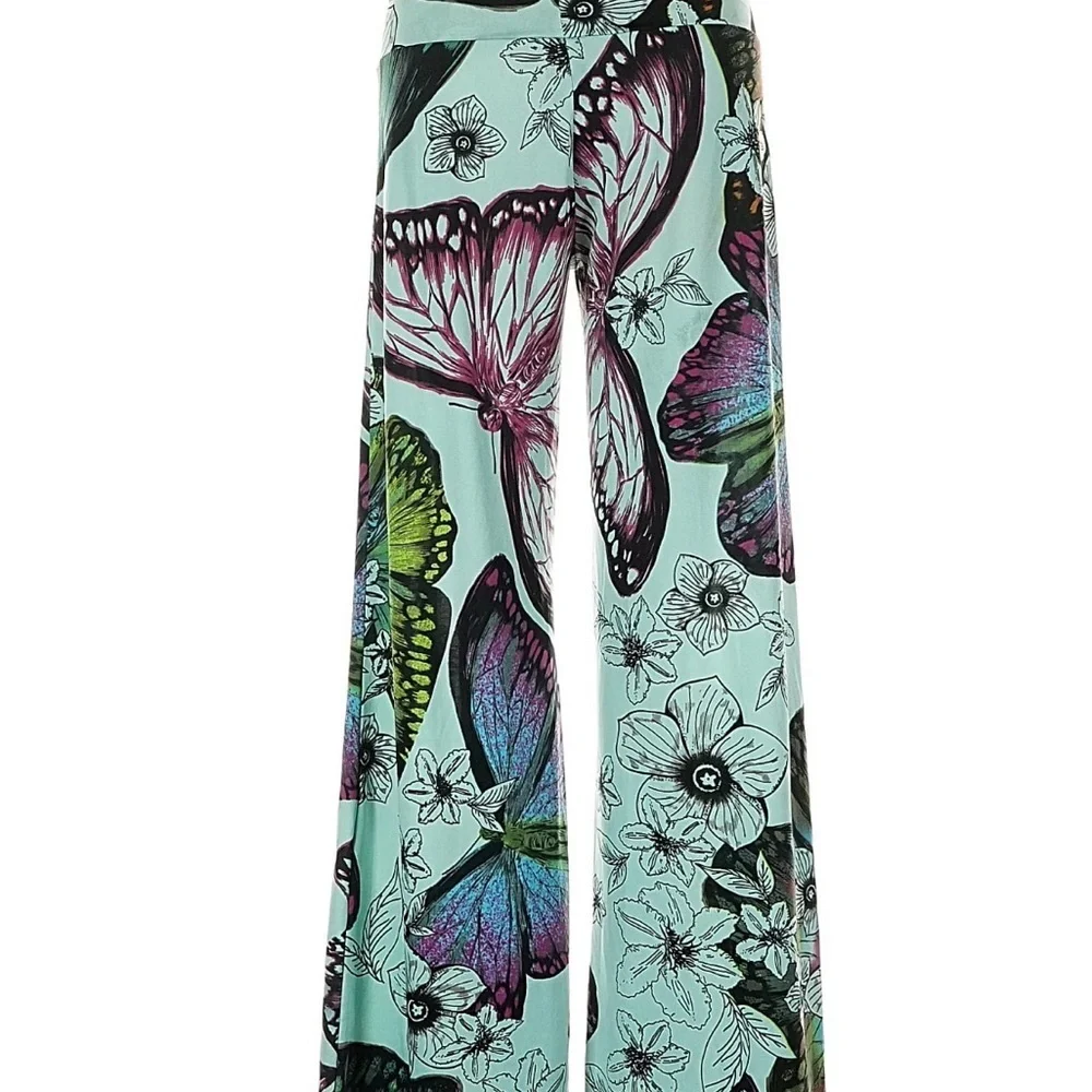 White Mark Multicolor Butterfly Wide-Leg Pants - Picture 5 of 5